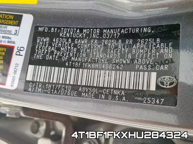 4T1BF1FKXHU284324 фото 2