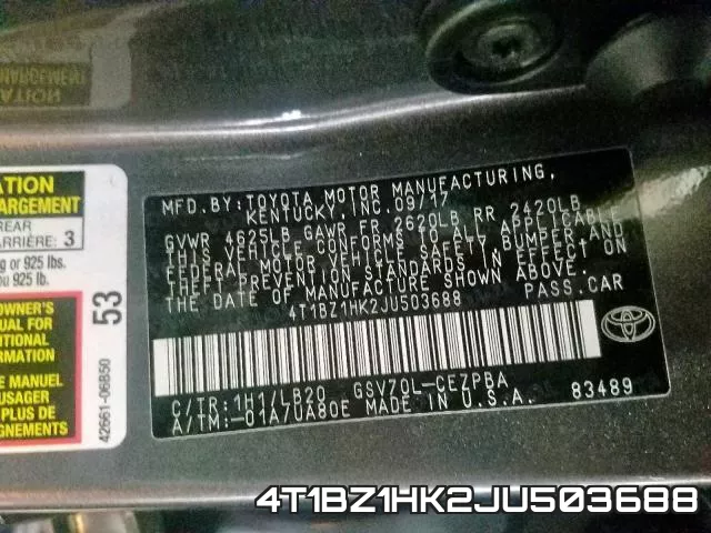 4T1BZ1HK2JU503688 фото 2