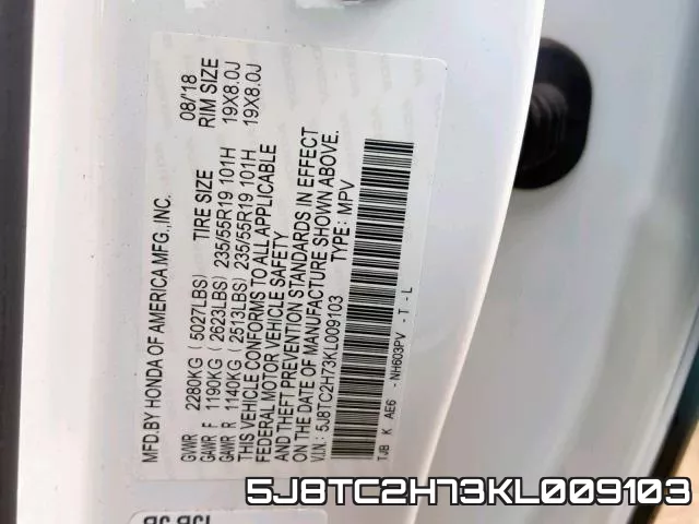 5J8TC2H73KL009103 фото 2