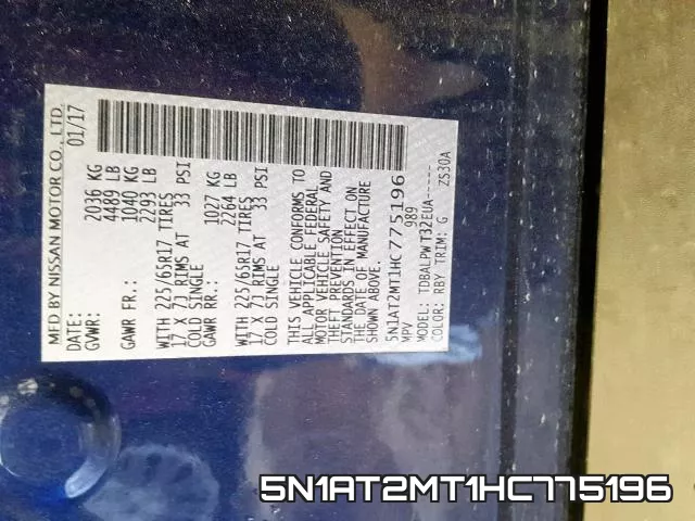 5N1AT2MT1HC775196 фото 2