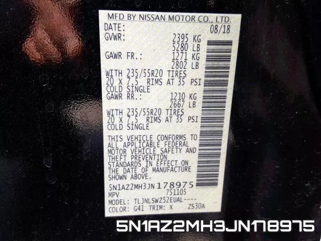 5N1AZ2MH3JN178975 фото 2
