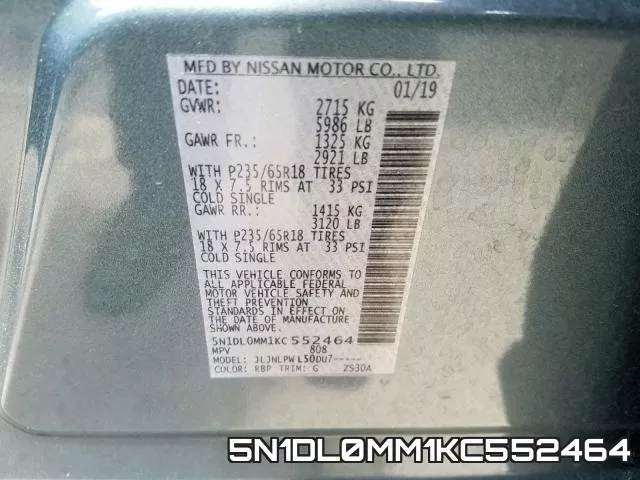 5N1DL0MM1KC552464 фото 2