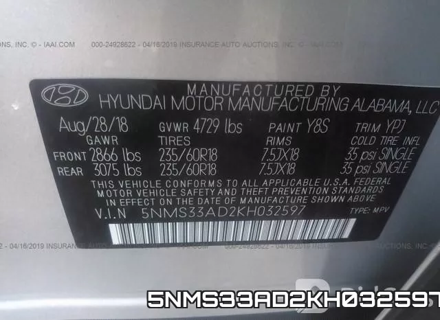 5NMS33AD2KH032597 фото 10