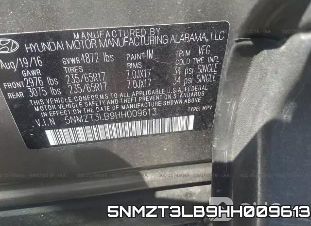 5NMZT3LB9HH009613 фото 9