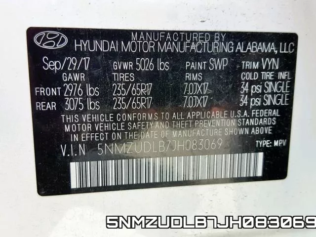 5NMZUDLB7JH083069 фото 2