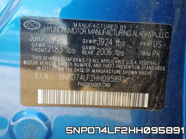 5NPD74LF2HH095891 фото 2