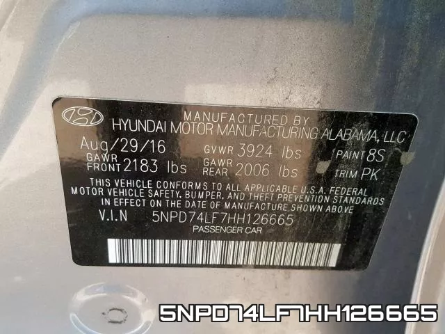 5NPD74LF7HH126665 фото 2