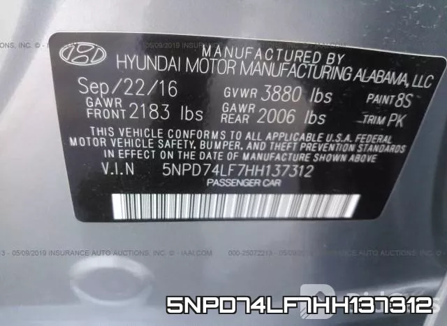 5NPD74LF7HH137312 фото 10