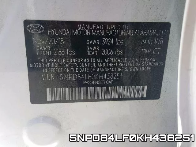 5NPD84LF0KH438251 фото 2