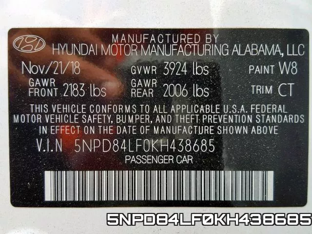 5NPD84LF0KH438685 фото 2