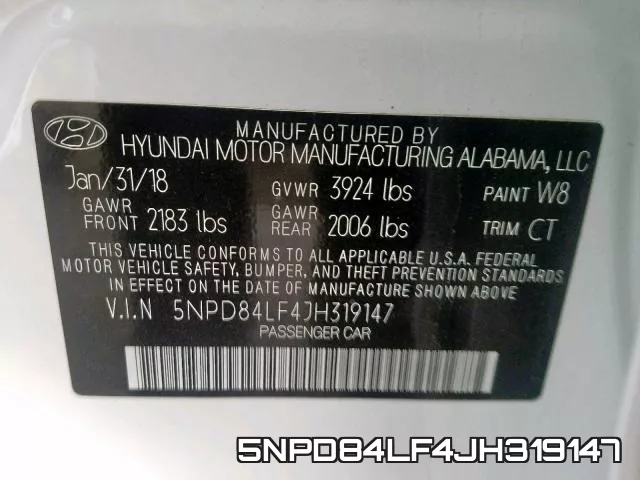 5NPD84LF4JH319147 фото 2