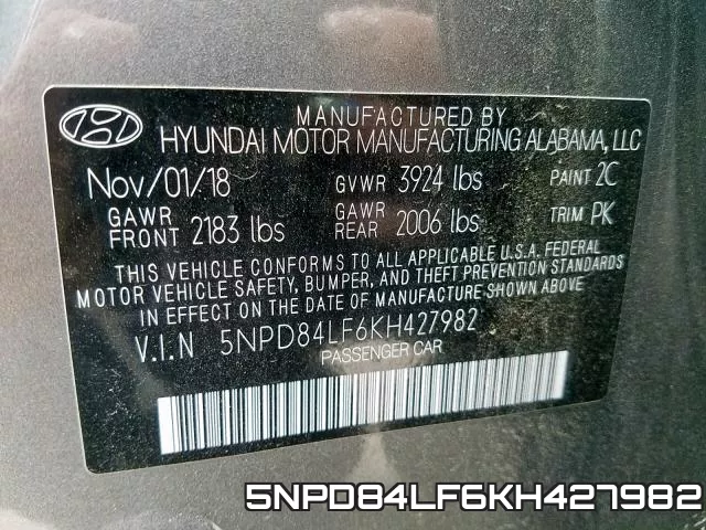 5NPD84LF6KH427982 фото 2