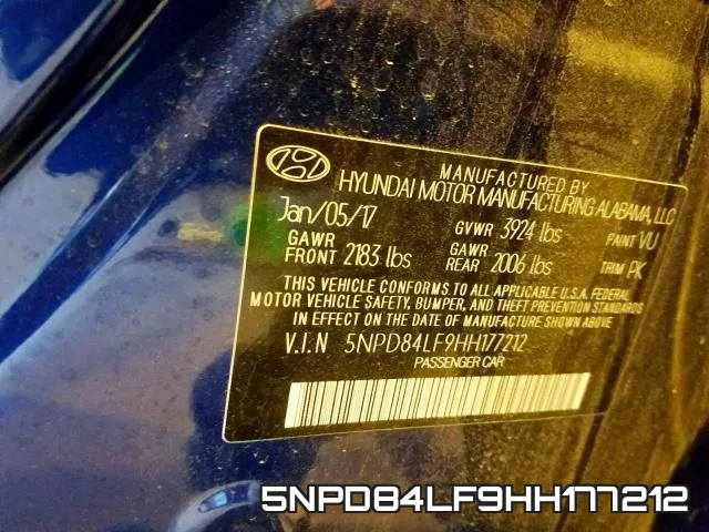 5NPD84LF9HH177212 фото 2
