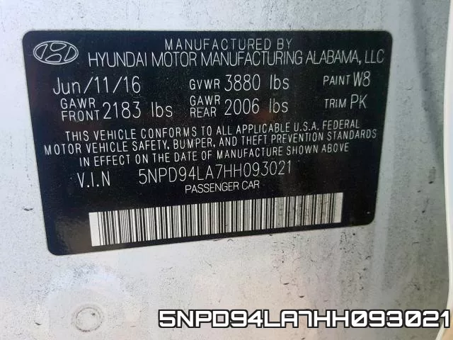 5NPD94LA7HH093021 фото 2
