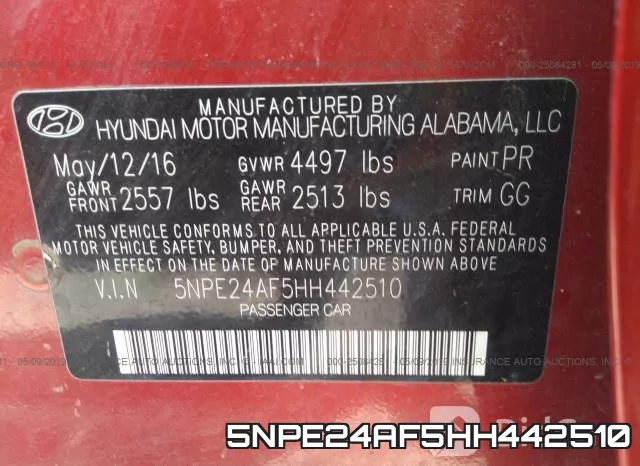 5NPE24AF5HH442510 фото 10
