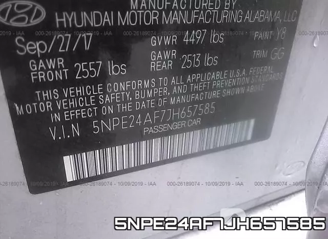 5NPE24AF7JH657585 фото 10