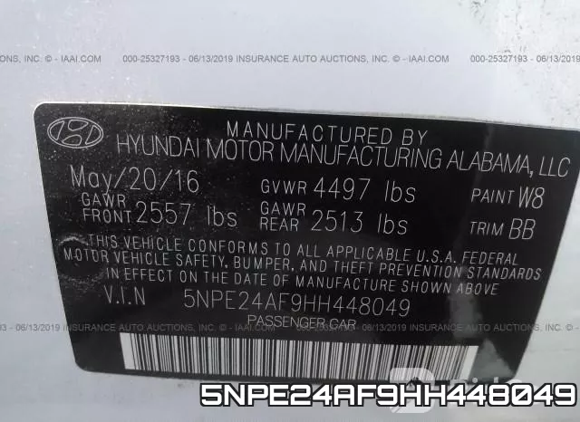 5NPE24AF9HH448049 фото 10