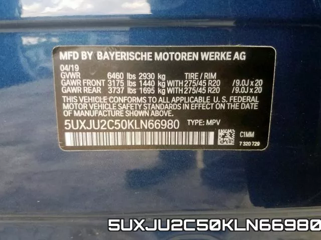 5UXJU2C50KLN66980 фото 2