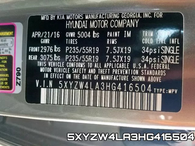 5XYZW4LA3HG416504 фото 2