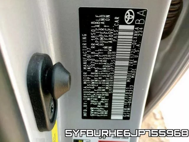 5YFBURHE6JP755968 фото 2