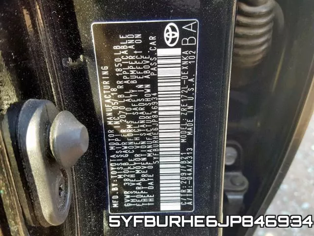 5YFBURHE6JP846934 фото 2