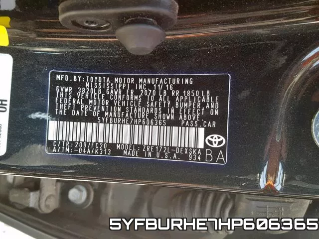 5YFBURHE7HP606365 фото 2