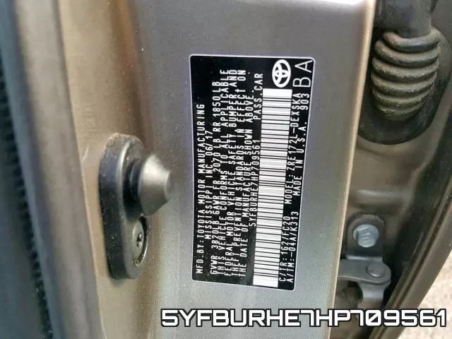 5YFBURHE7HP709561 фото 2