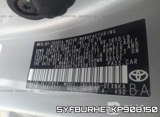 5YFBURHE7KP908150 фото 10