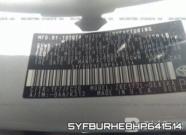 5YFBURHE8HP641514 фото 10