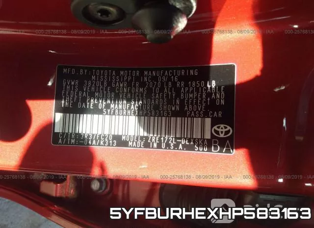 5YFBURHEXHP583163 фото 10