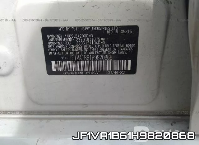 JF1VA1B61H9820868 фото 10