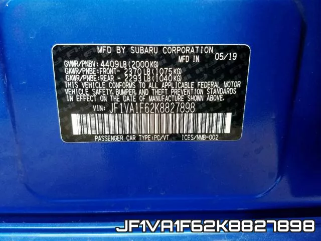 JF1VA1F62K8827898 фото 2