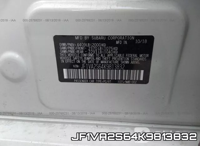 JF1VA2S64K9813832 фото 10