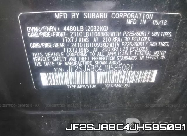 JF2SJABC4JH585091 фото 10