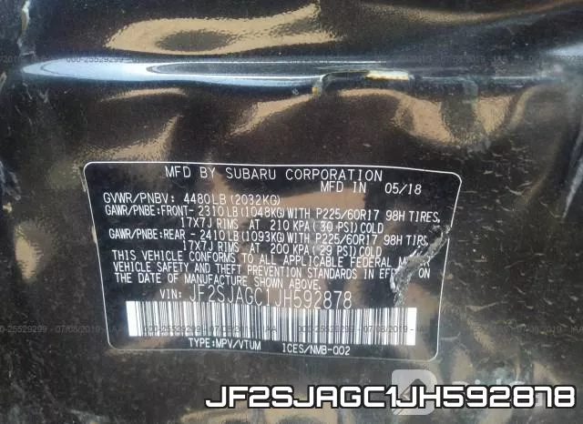 JF2SJAGC1JH592878 фото 9