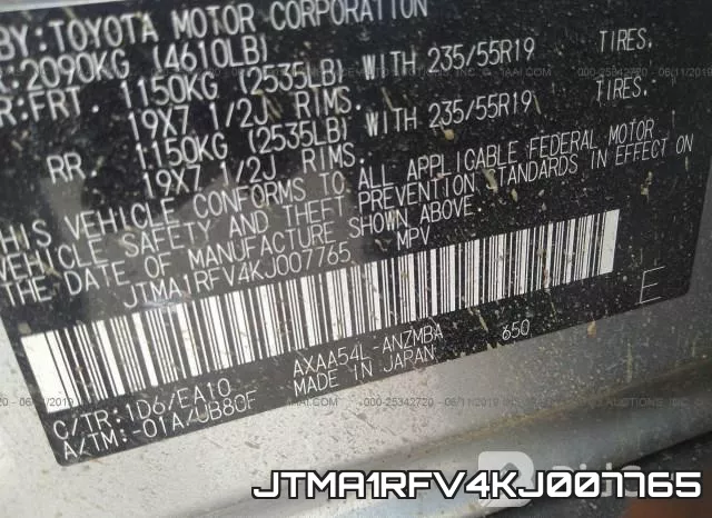 JTMA1RFV4KJ007765 фото 10