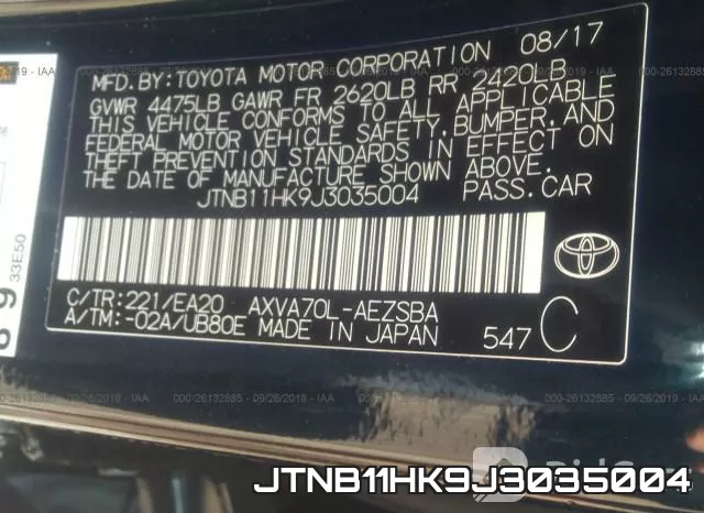 JTNB11HK9J3035004 фото 10