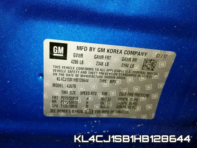 KL4CJ1SB1HB128644 фото 2