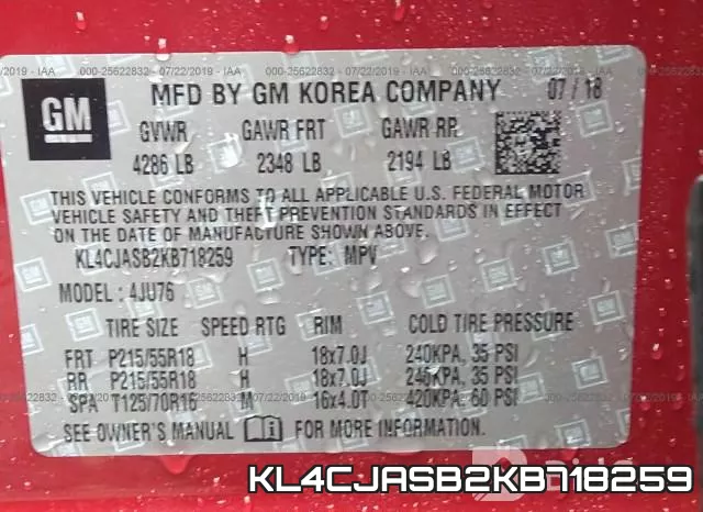 KL4CJASB2KB718259 фото 9