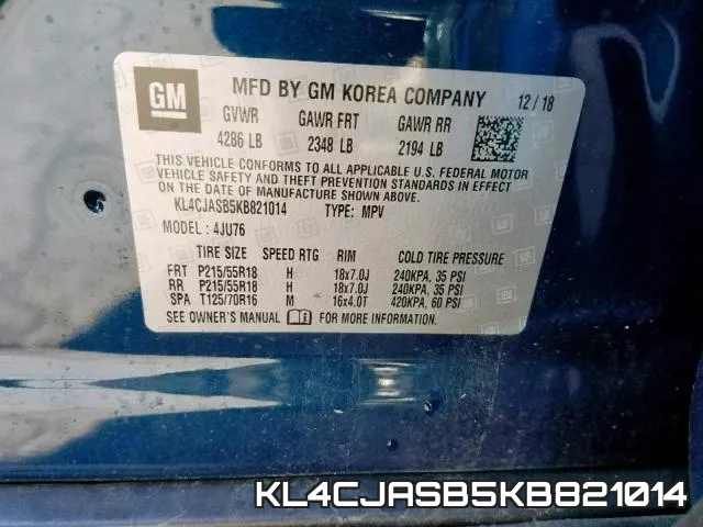 KL4CJASB5KB821014 фото 2