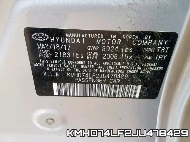 KMHD74LF2JU478429 фото 2