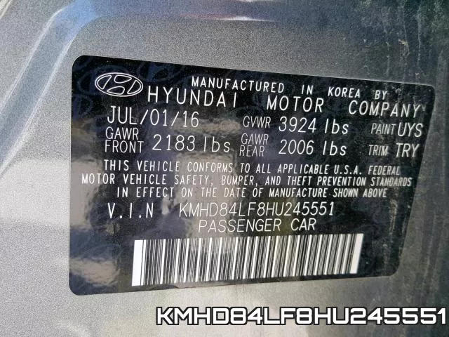 KMHD84LF8HU245551 фото 2