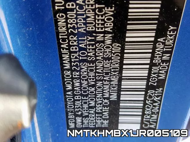NMTKHMBX1JR005109 фото 2