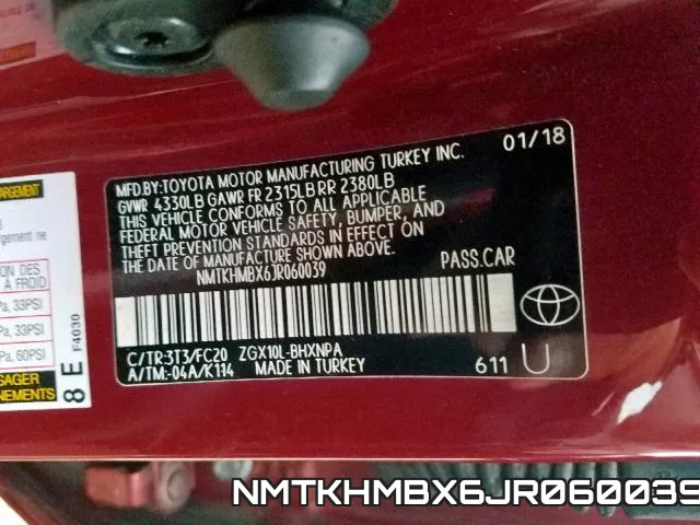 NMTKHMBX6JR060039 фото 2