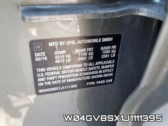 W04GV8SX1J1111395 фото 2