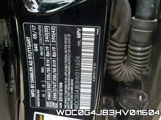 WDC0G4JB3HV011604 фото 2