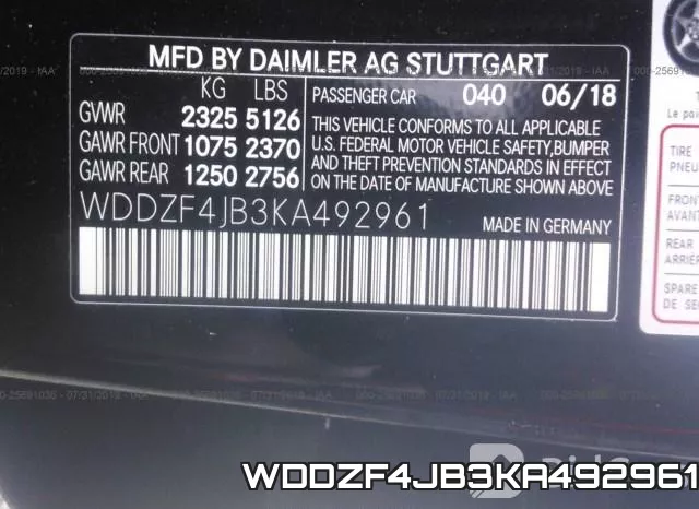 WDDZF4JB3KA492961 фото 10