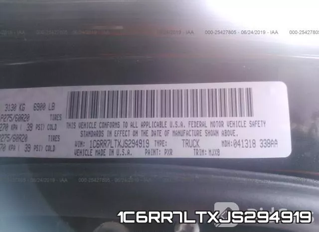 1C6RR7LTXJS294919 фото 10