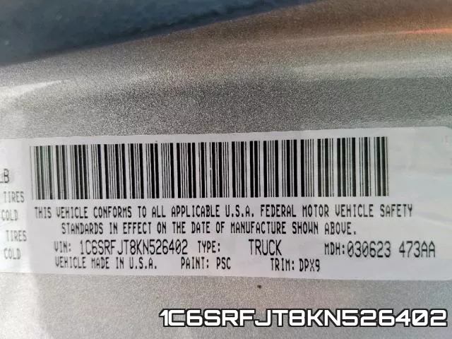 1C6SRFJT8KN526402 фото 2