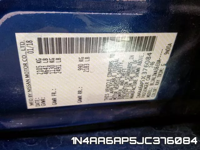 1N4AA6AP5JC376084 фото 2